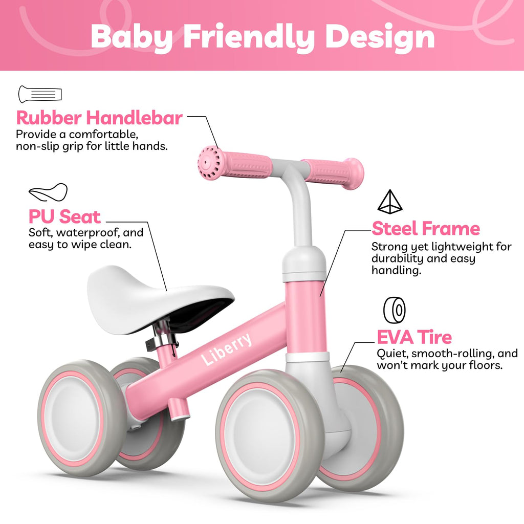 Pink Adjustable Baby Balance Bike L44023