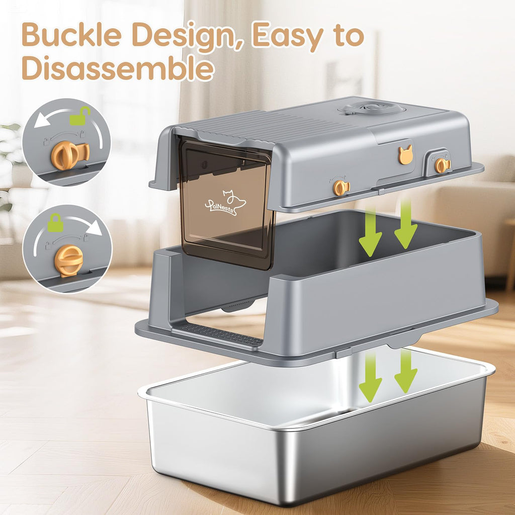 Stainless Steel Litter Box with Lid P787