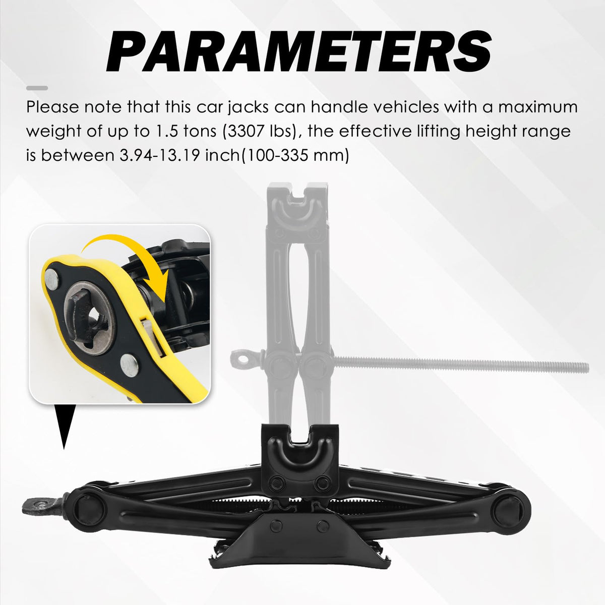 Heavy Duty Scissor Jack 1.5T with Ratchet Handle I25854