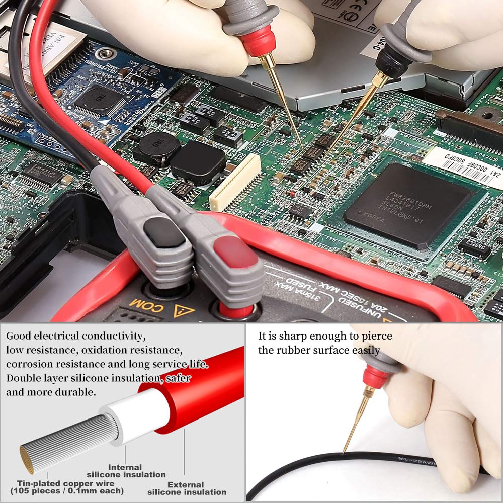 25-Piece Multimeter Leads Kit with Probes, Alligator Clips, Test Hooks and Back Probe Pins L19595