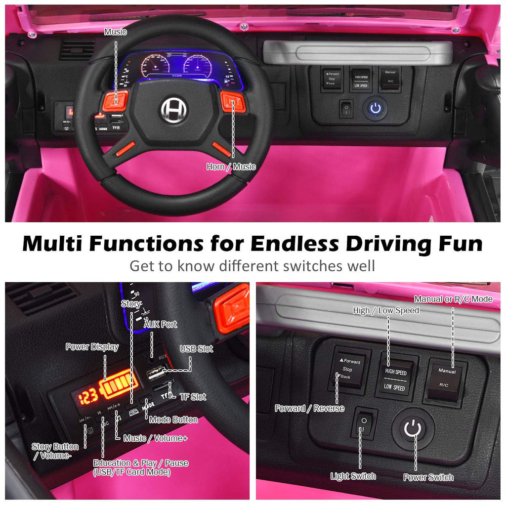 12V Battery Powered Ride on Truck with Remote Control, Pink Z849485