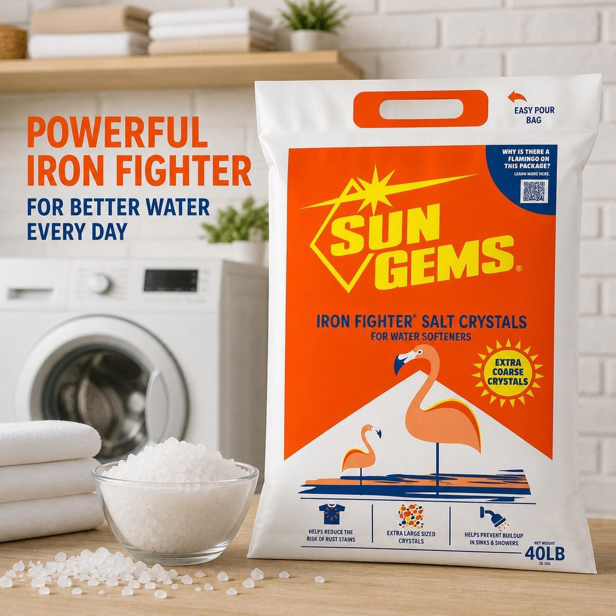 Water Softener Salt Crystals 40 lb Extra Coarse Y430