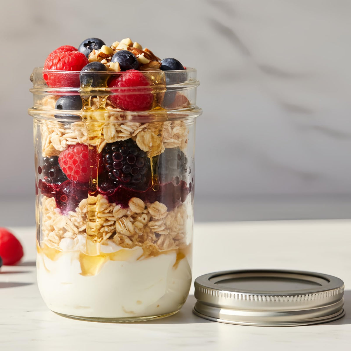 16 oz 12 Pack Wide Mouth Mason Jars with Airtight Lids T6095