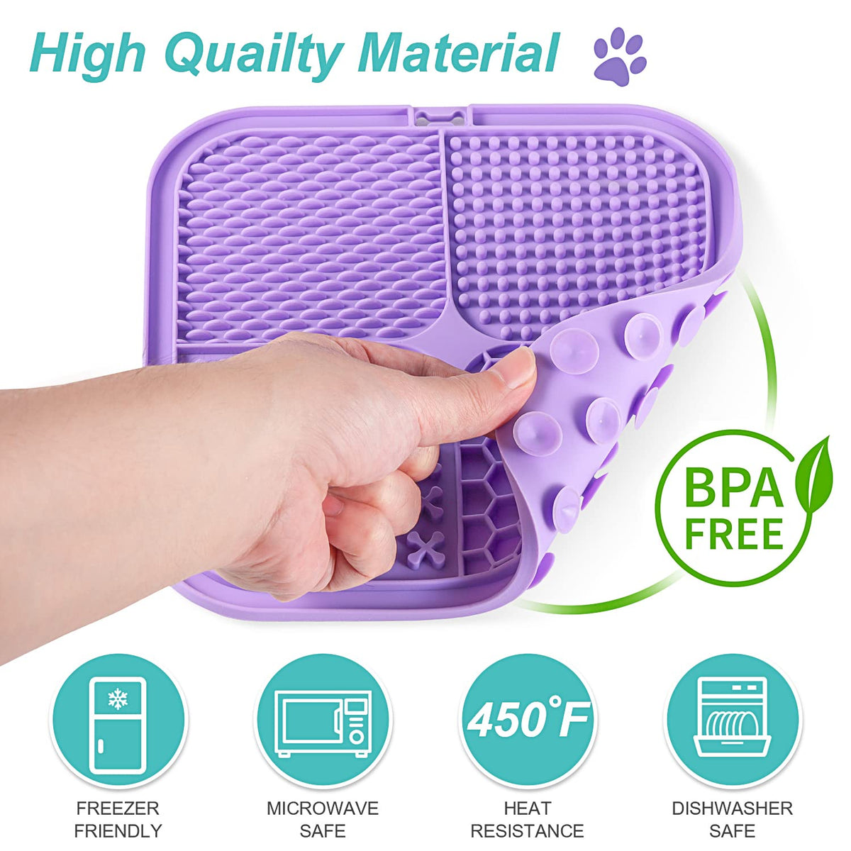 2 Pack Slow Feeder Licking Pad with Suction Cups W434