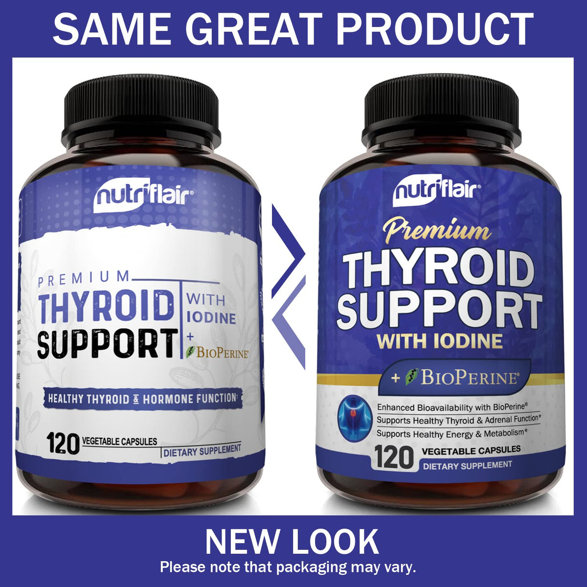 Thyroid Support Complex with Iodine, B12 & Ashwagandha, 120 Caps E680