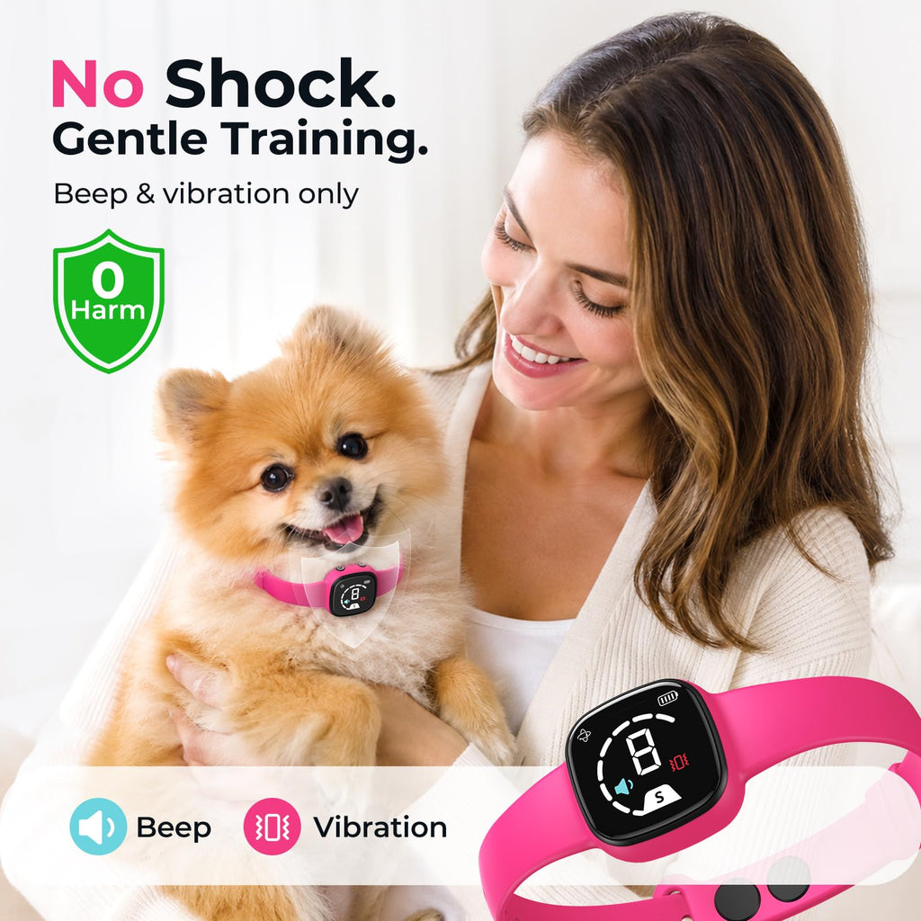 No Bark Collar with Silicone Strap, Pink I363541