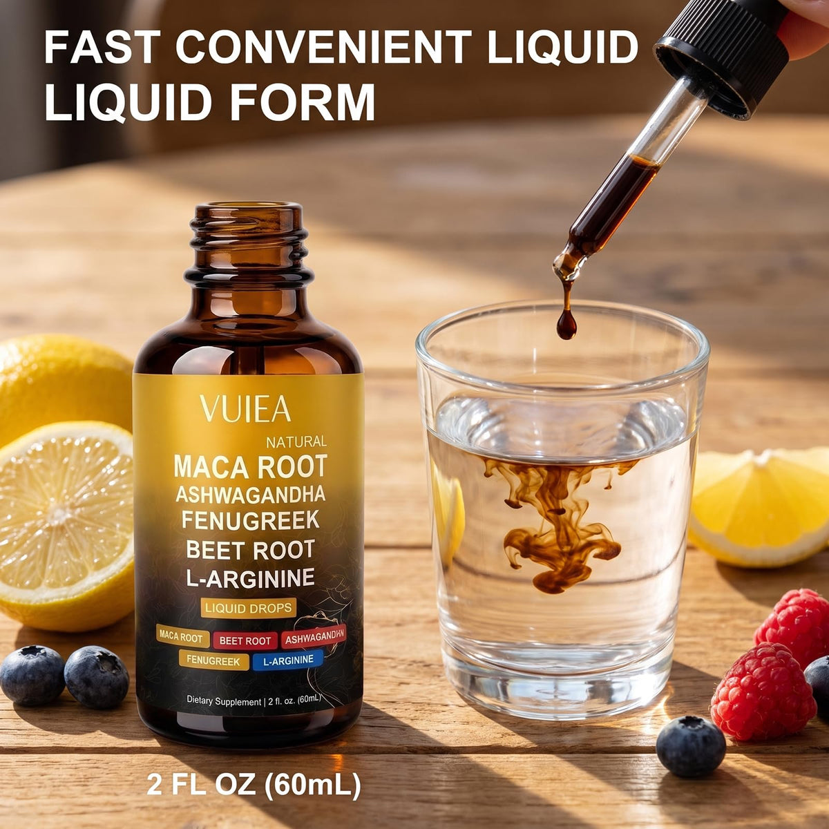 Liquid Maca Root Supplement with Ashwagandha, Fenugreek & Beet Root R5502