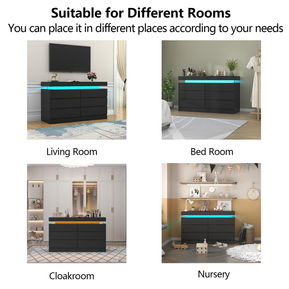 6 Drawer Dresser with Power Outlet J2867