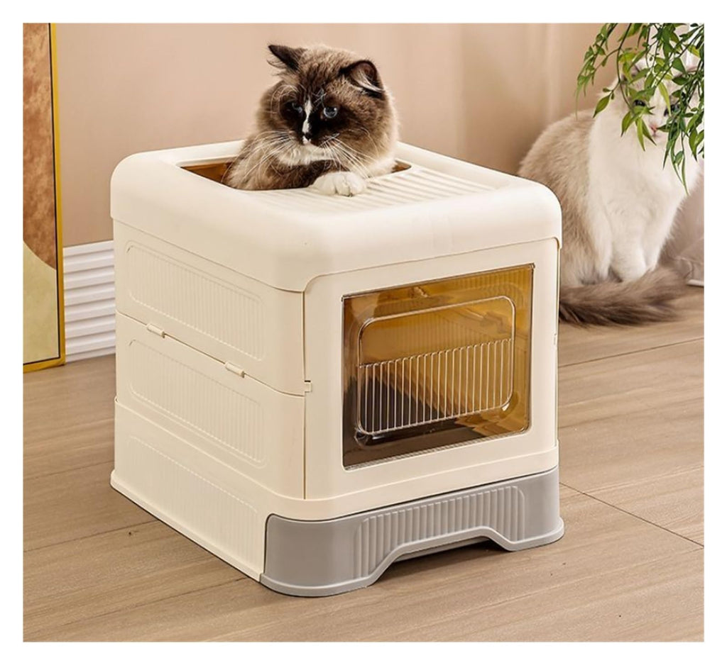 Fully Enclosed Cat Litter Box with Lid and Drawer Z79471