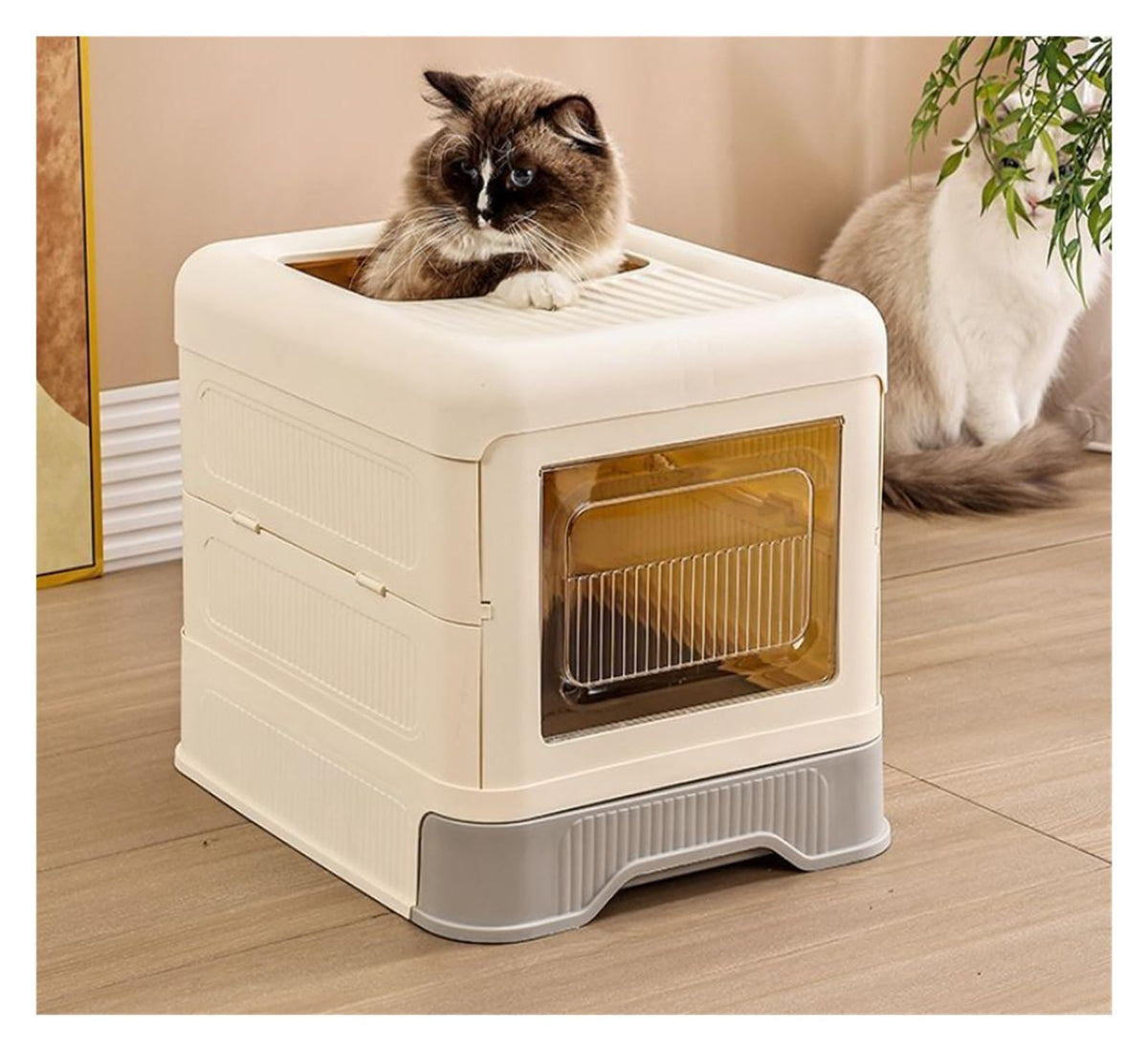 Fully Enclosed Cat Litter Box with Lid and Drawer Z79471