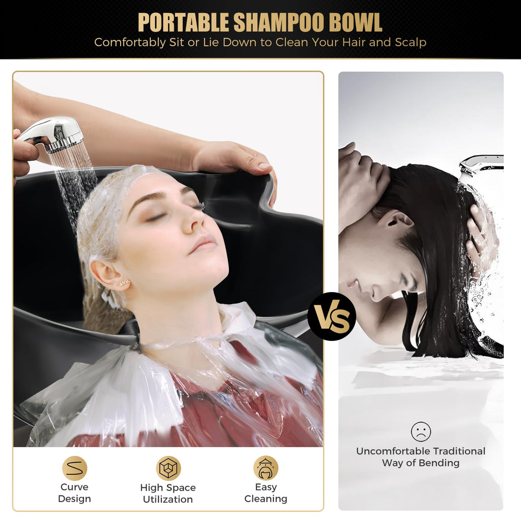 Portable Height Adjustable Shampoo Bowl with Electric Pump O19581