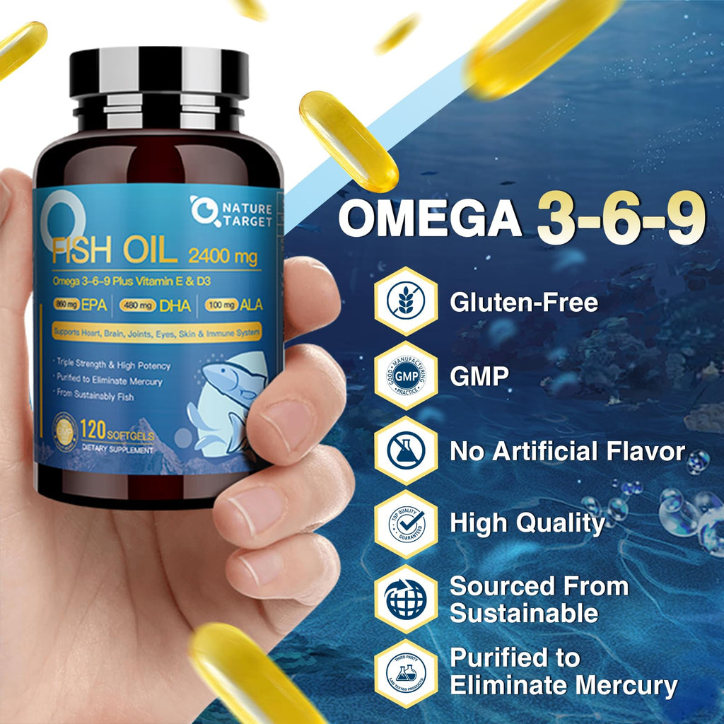 Omega 3 6 9 Fish Oil 2400mg 120 Softgels P367755