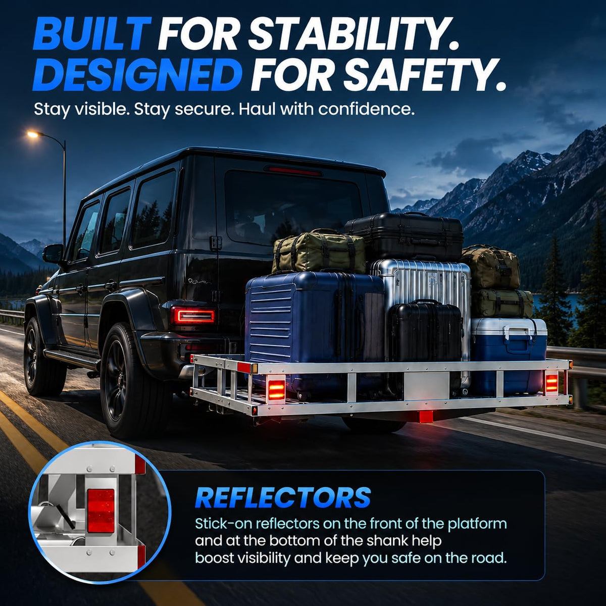 Aluminum Hitch Cargo Carrier with Ramp L794