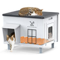 Large 100% Weatherproof Heated Outdoor Cat House with Escape Door R1105