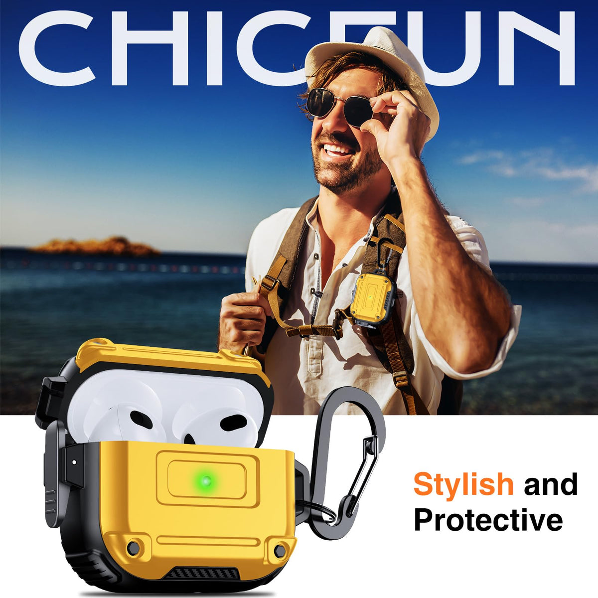 Yellow AirPods 3rd Generation Case with Keychain H20922