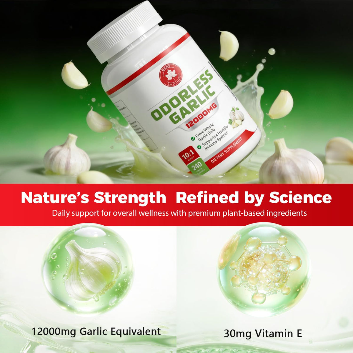 Odorless Aged Garlic Extract 12,000 mg 240 Veg Caps C217760