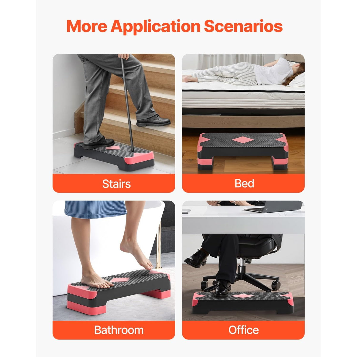 Adjustable Non Slip Aerobic Step Platform with 4 Risers Q8734