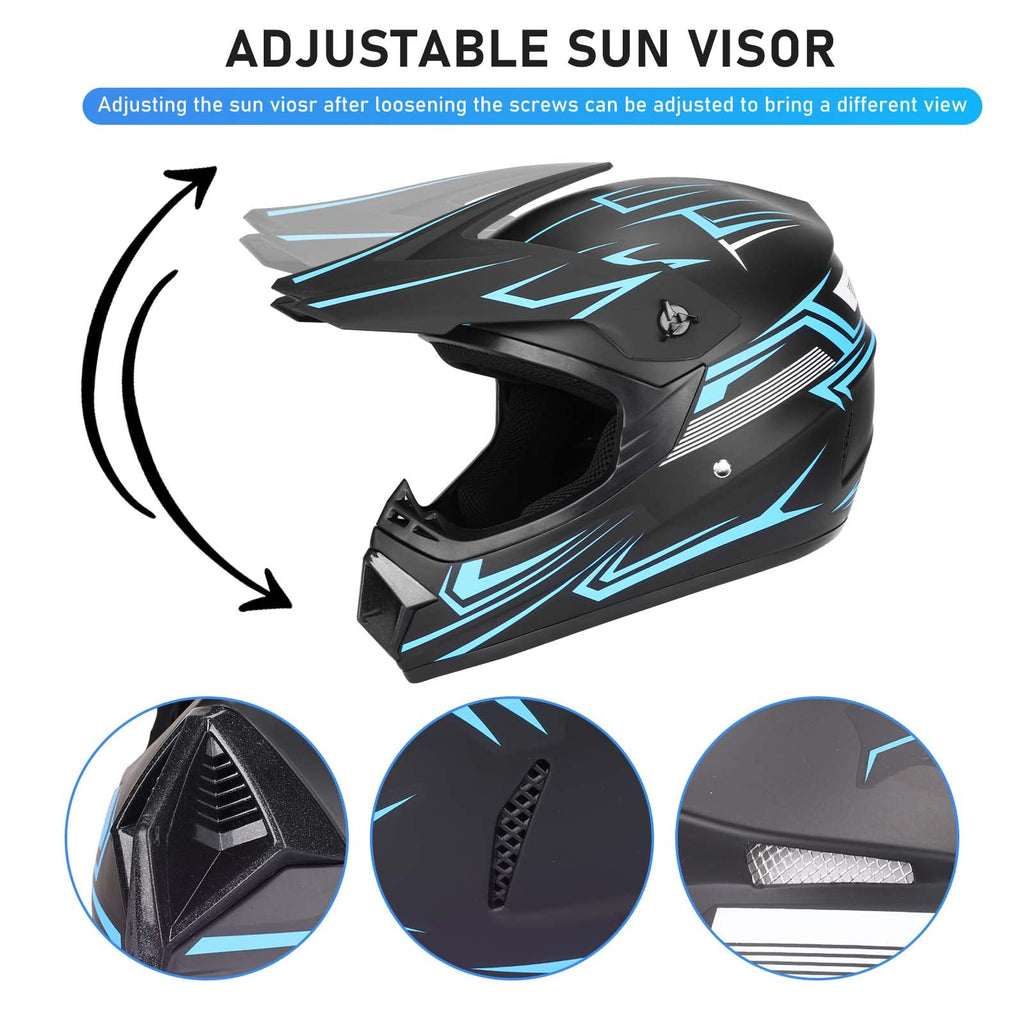 Youth Kids DOT Approved Full Face Motocross Helmet W3966