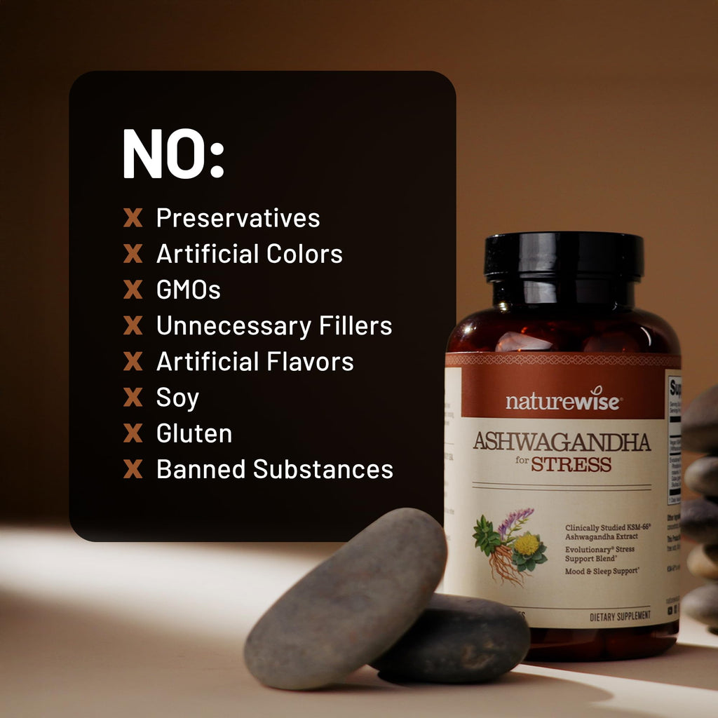 Ashwagandha with KSM-66 Extract GABA L-Theanine Rhodiola Rosea 60 Capsules P39202