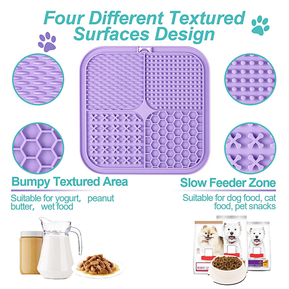 2 Pack Slow Feeder Licking Pad with Suction Cups W434