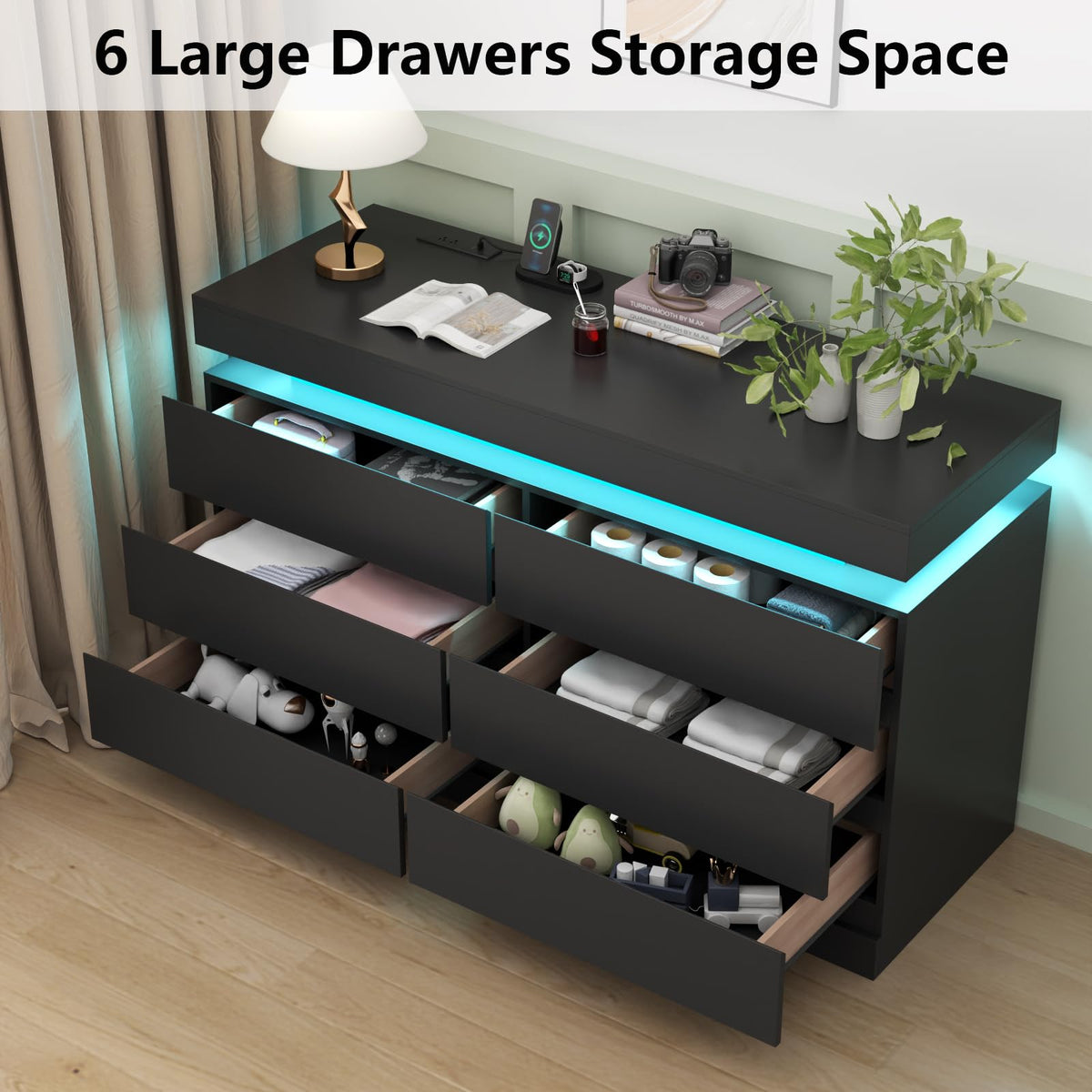 6 Drawer Dresser with Power Outlet J2867