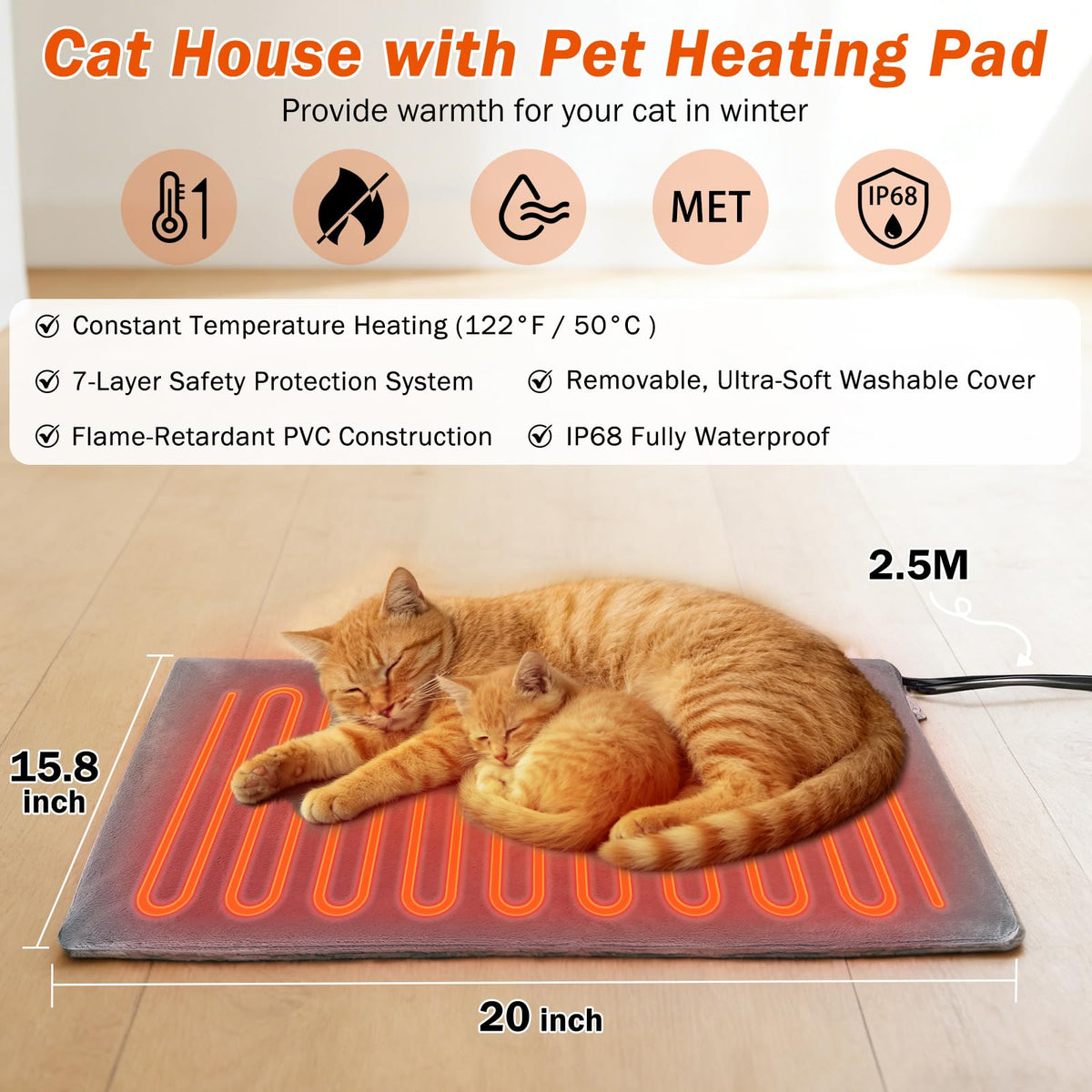 Insulated Heated Cat House Indoor/Outdoor Z913