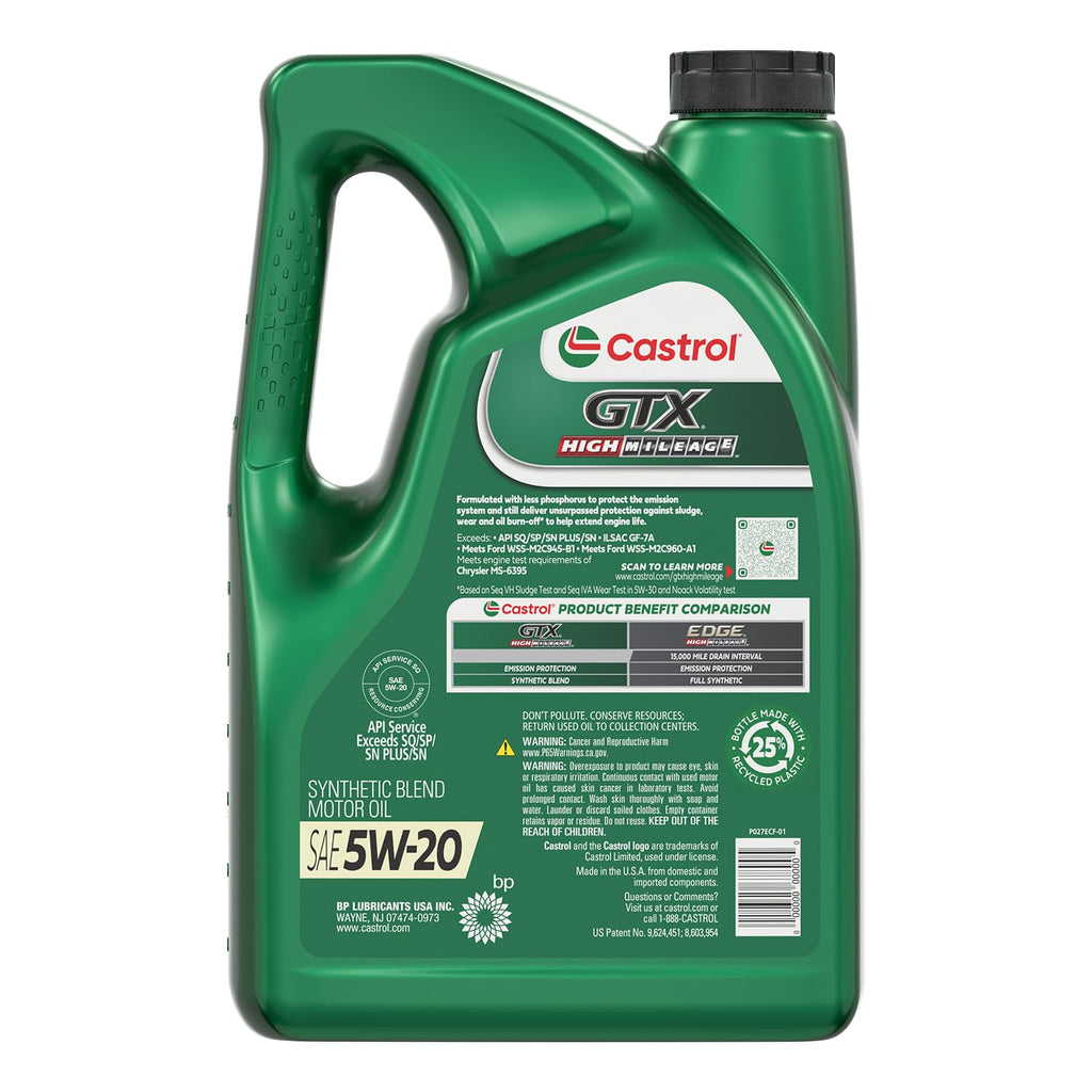 5W-20 Synthetic Blend Motor Oil, 5 Quarts Q442