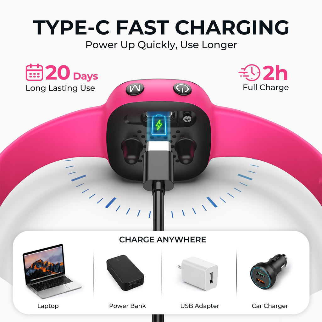 No Bark Collar with Silicone Strap, Pink I363541