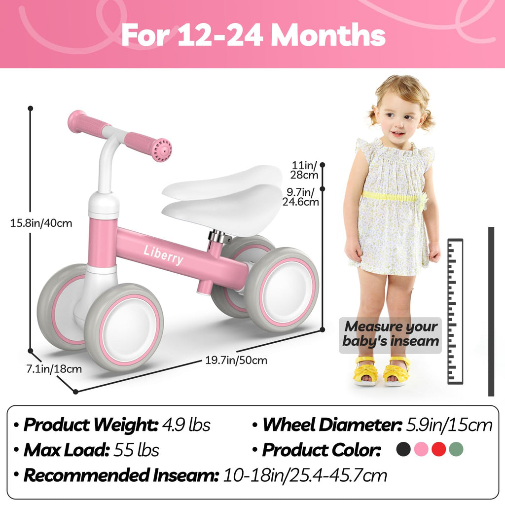 Pink Adjustable Baby Balance Bike L44023