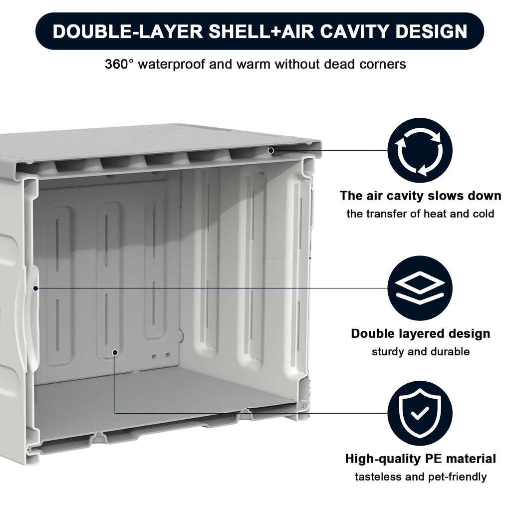 Large 100% Weatherproof Heated Outdoor Cat House with Escape Door R1105