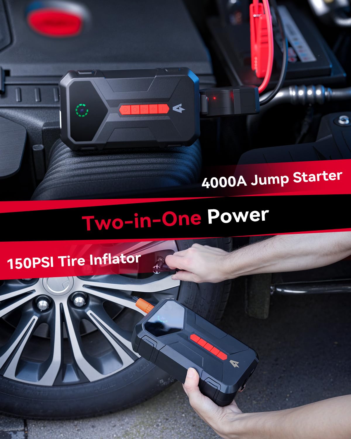4000A Jump Starter with 150PSI Air Compressor J275