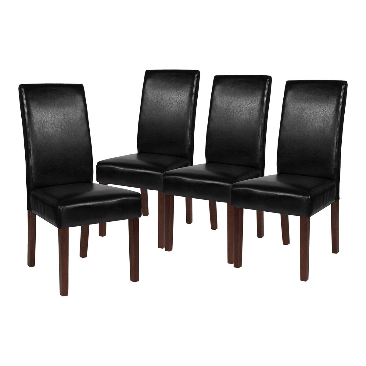 Black Faux Leather Parsons Chair 4-Pack G70334