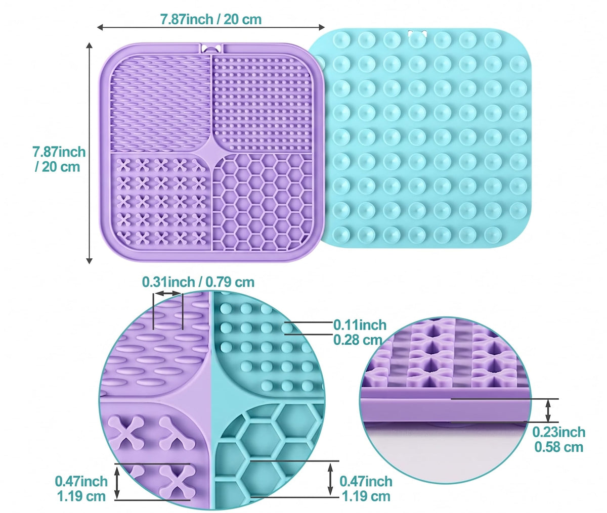 2 Pack Slow Feeder Licking Pad with Suction Cups W434