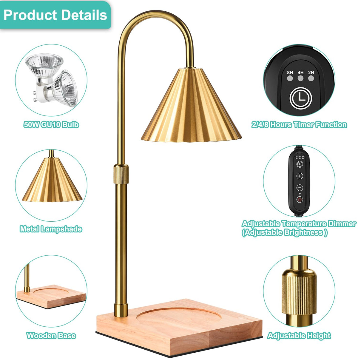 Candle Warmer Lamp with Timer & Dimmer N537834