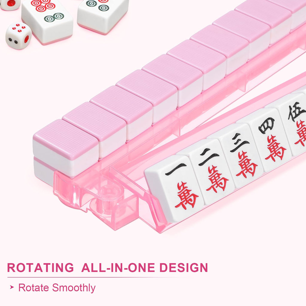 Clear Mahjong Racks with Pushers, 4-Pack Non-Slip Acrylic F220