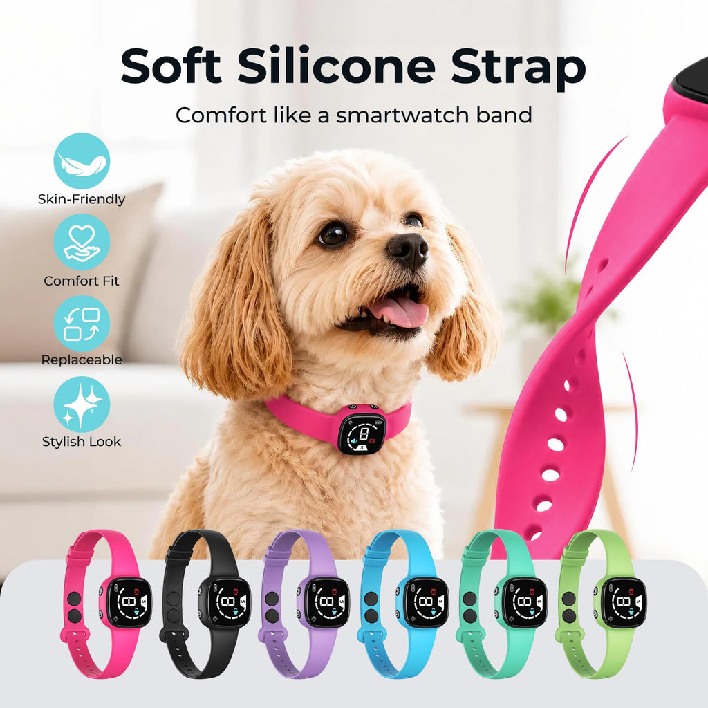 No Bark Collar with Silicone Strap, Pink I363541