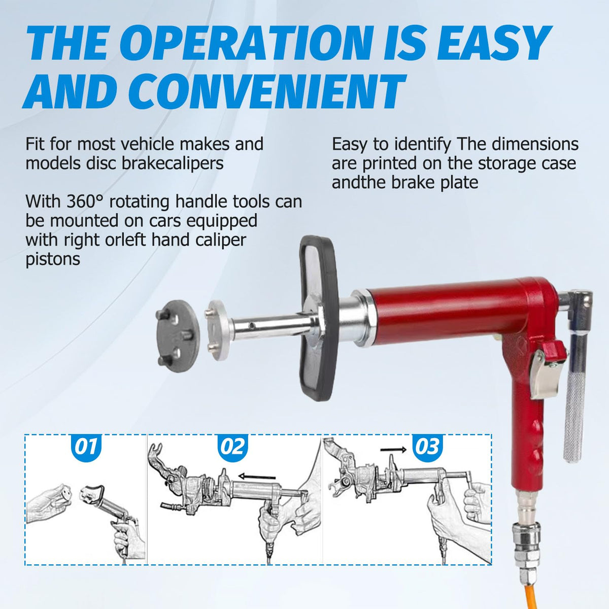 28-Piece Heavy Duty Pneumatic Brake Caliper Compression Tool Set with 23 Adapters J692117