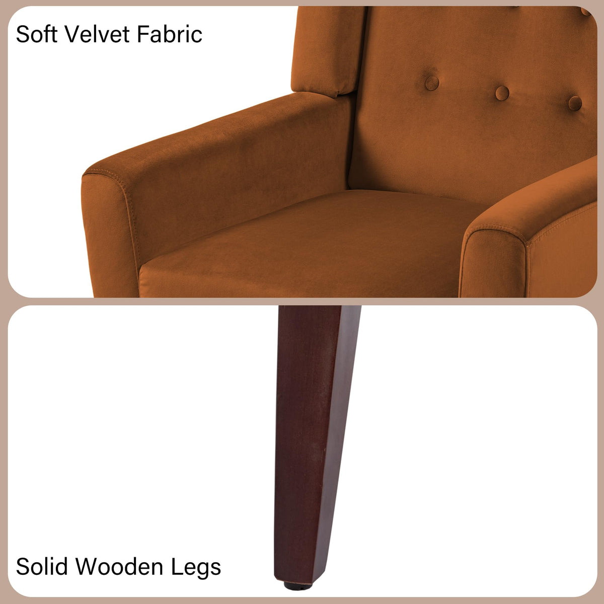 Accent Chairs Set of 2 Terracotta O643