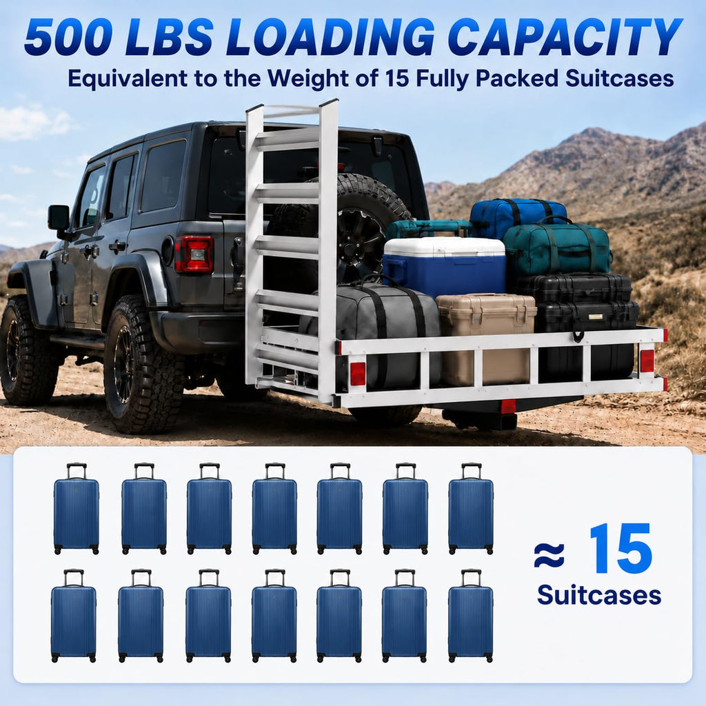 Aluminum Hitch Cargo Carrier with Ramp L794