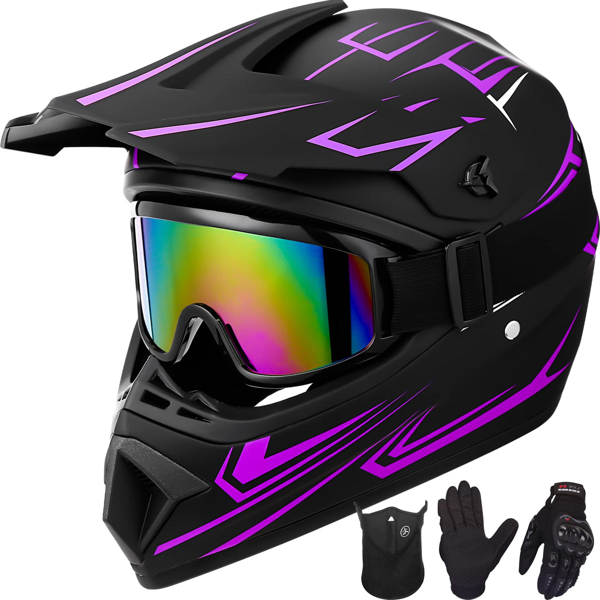 Youth Kids DOT Approved Full Face Motocross Helmet W3966