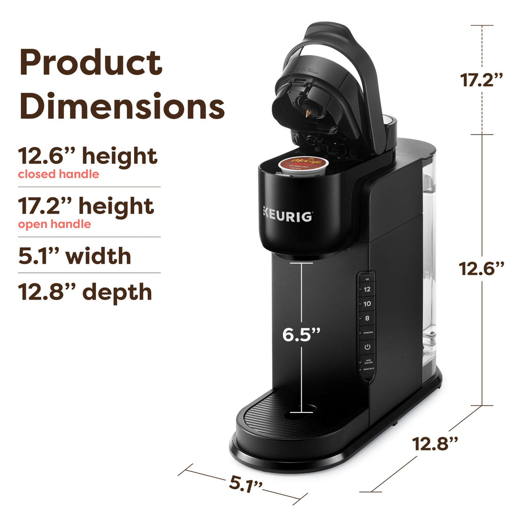 Single Serve K-Cup Pod Coffee Maker, 3 Brew Sizes, Black T894171