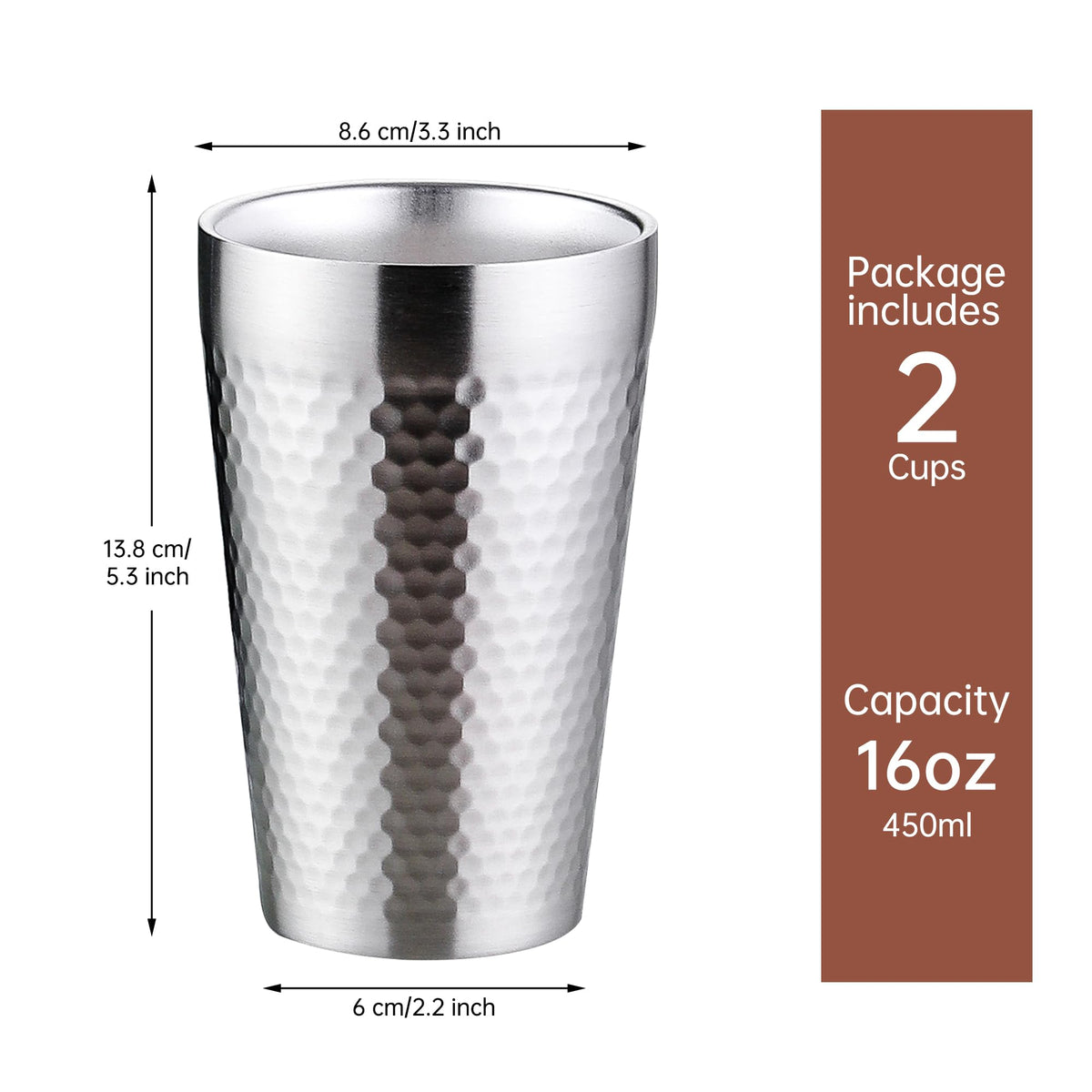 16oz Double Layer Stainless Steel Cup D297
