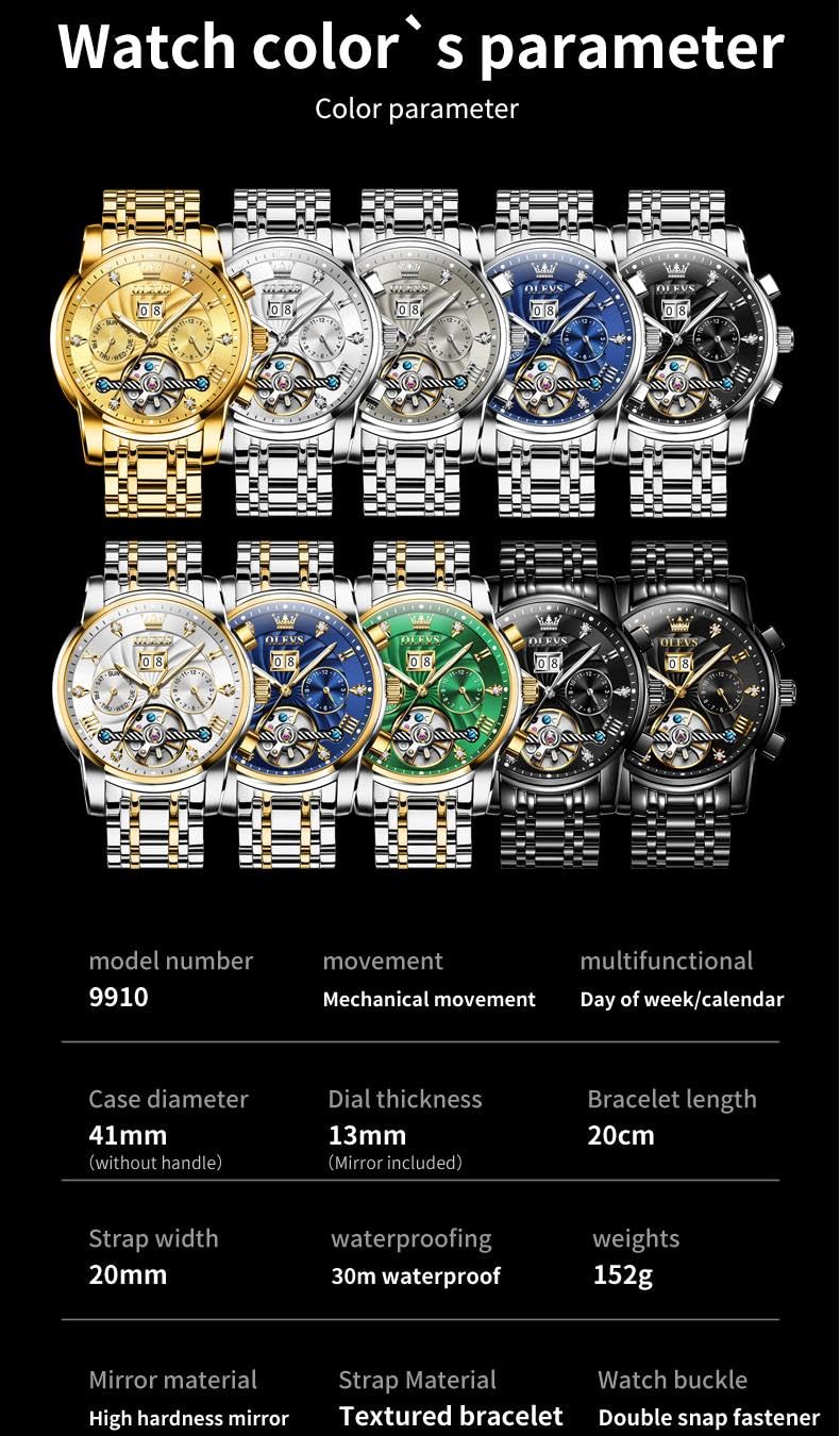 Waterproof Luminous Chronograph Calendar Wrist Watches B9873