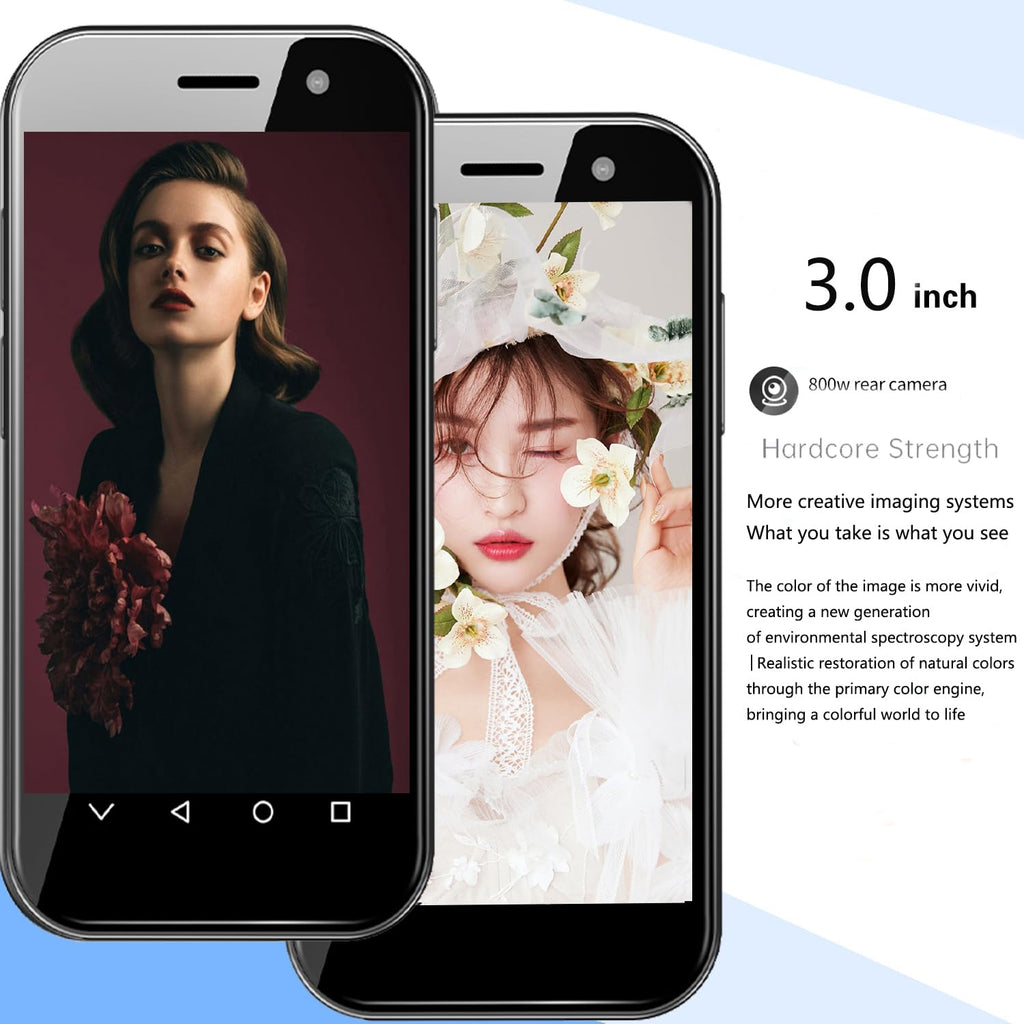 Mini Smartphone Unlocked Cell Phone 3.0 Inch Android 4G Quad Core Dual SIM Black U974826