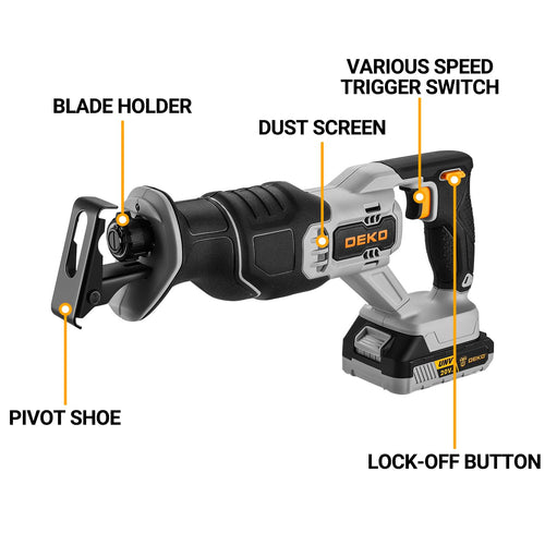 20V Cordless Reciprocating Saw with Battery and Charger V775