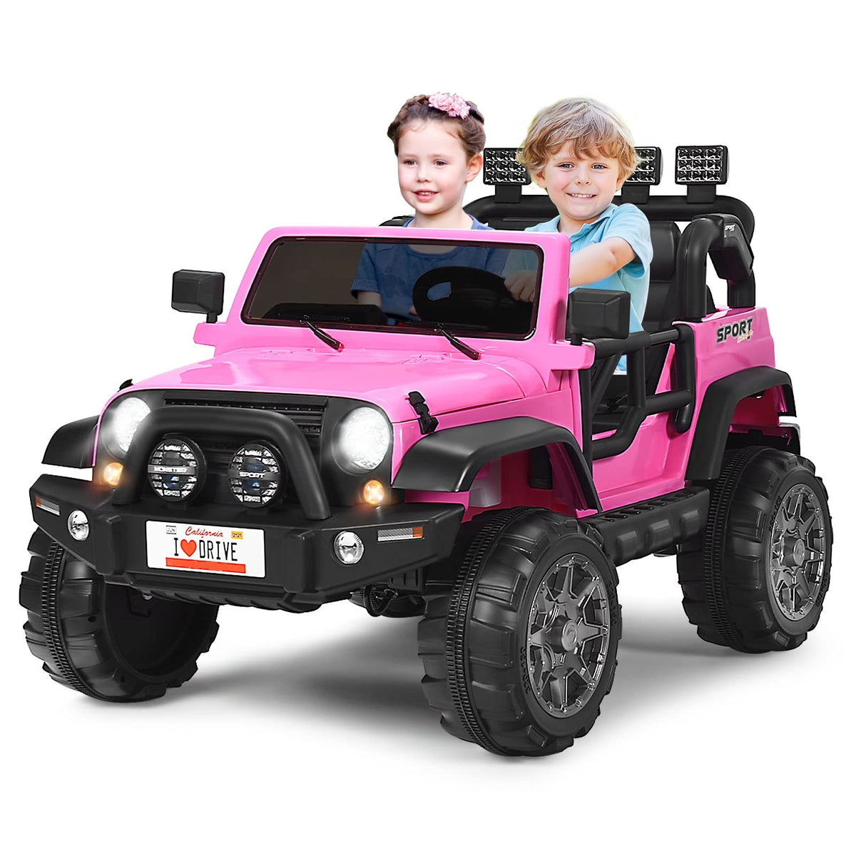 12V Battery Powered Ride on Truck with Remote Control, Pink Z849485
