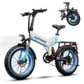 Foldable Electric Bike 1500W 52V 20Ah 20" Fat Tire Full Suspension K856