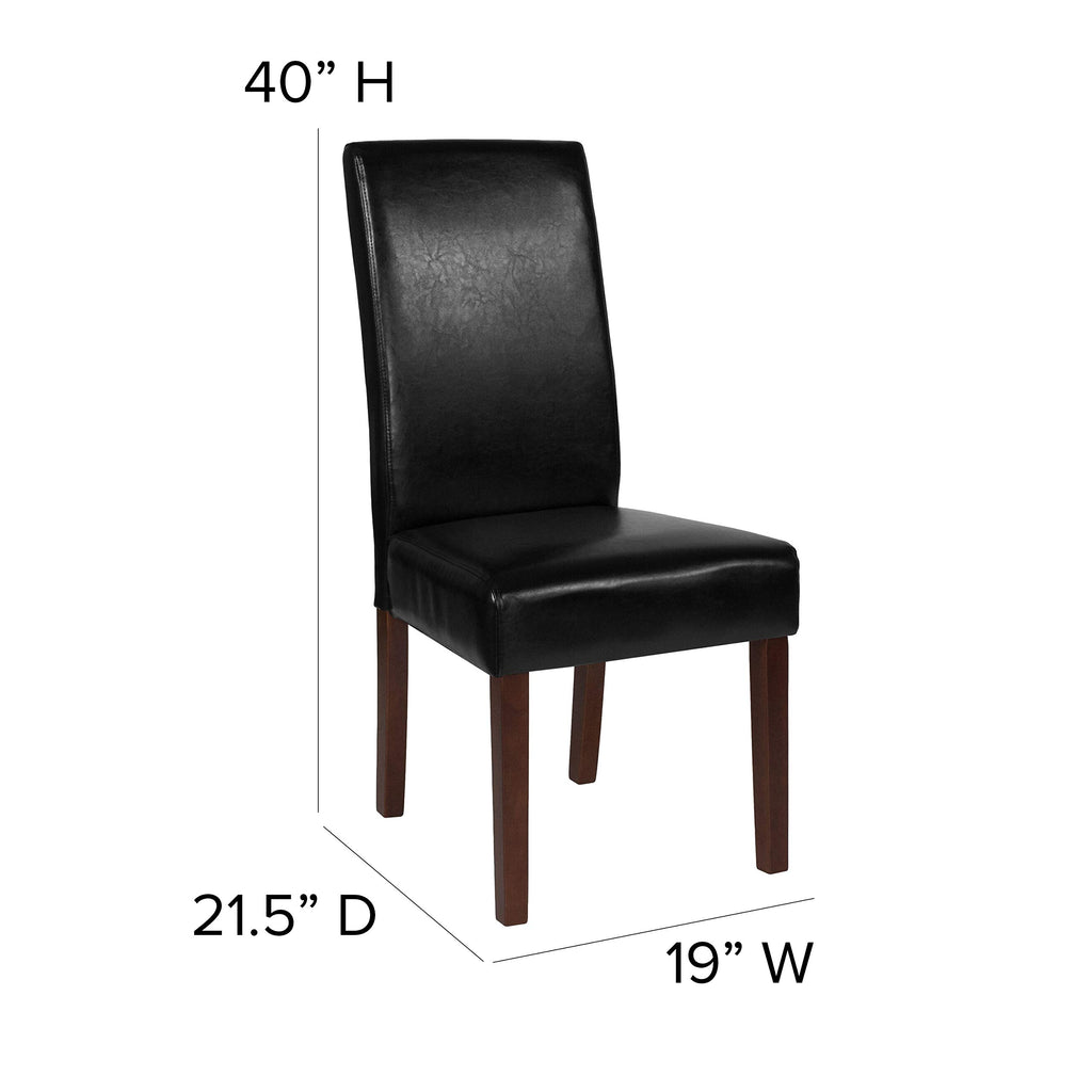 Black Faux Leather Parsons Chair 4-Pack G70334