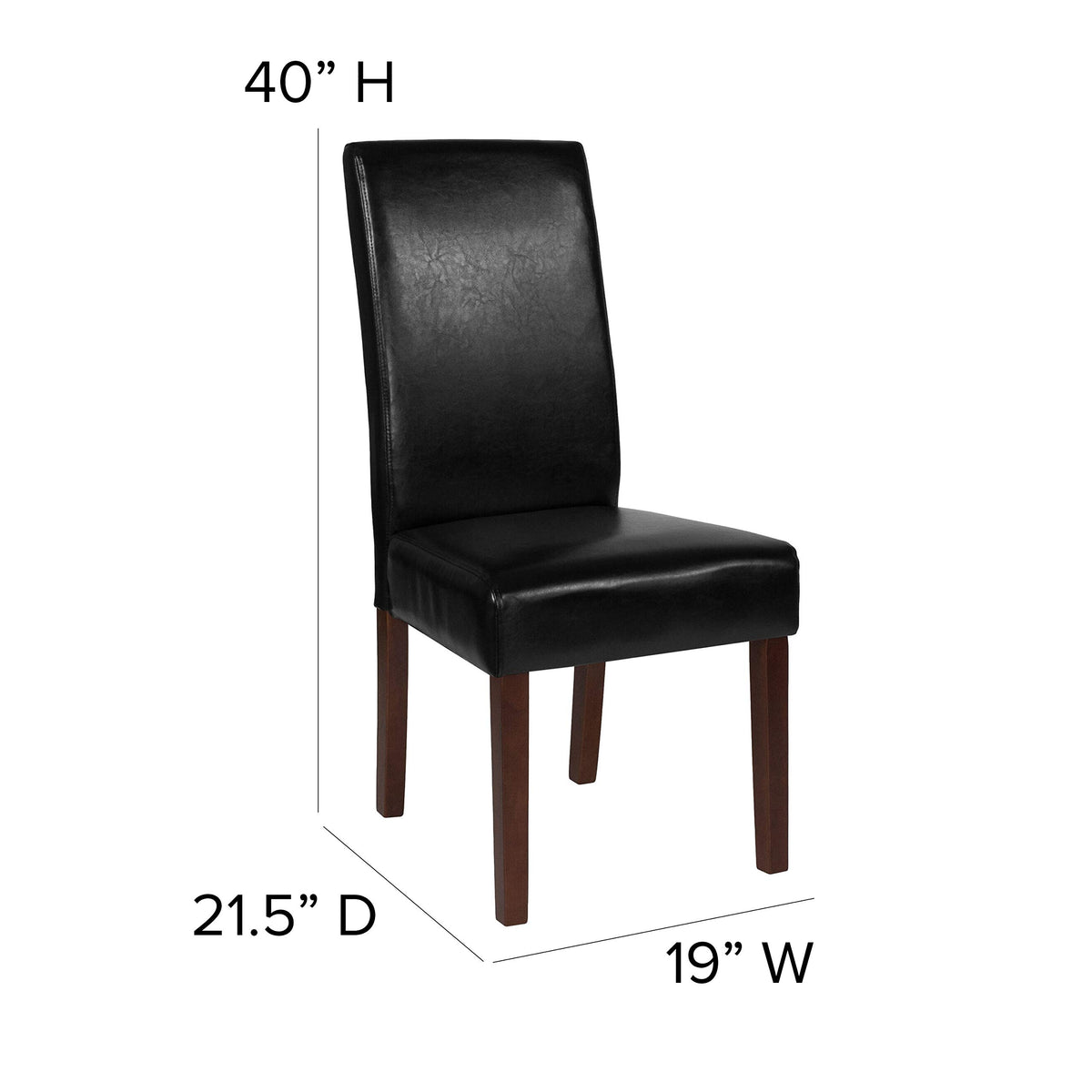 Black Faux Leather Parsons Chair 4-Pack G70334