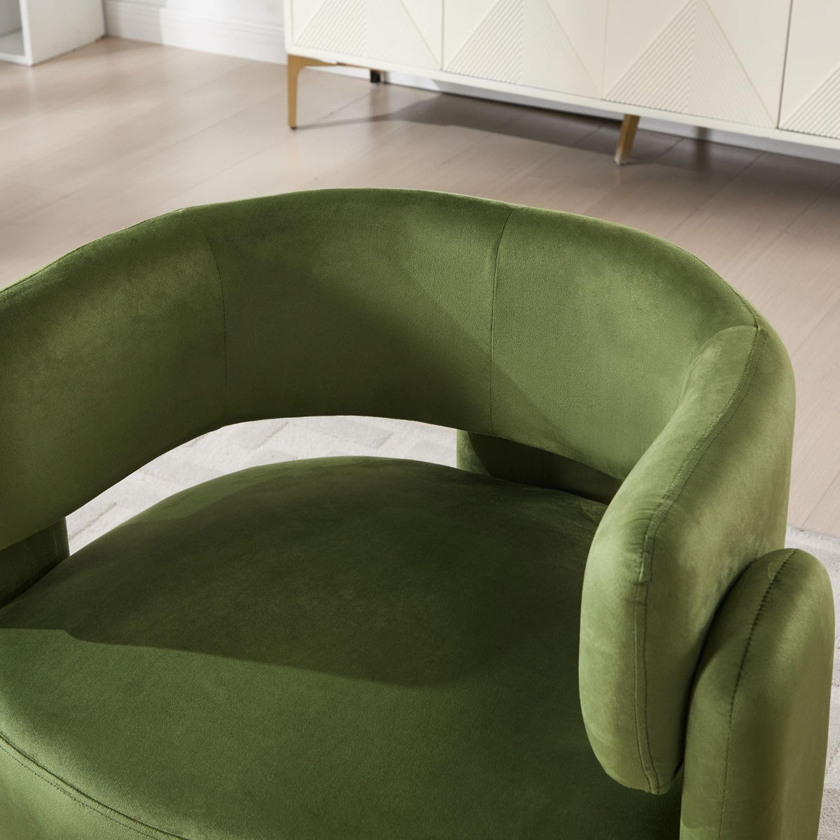 Set of 2 Green Upholstered Accent Chairs with Arms M58510